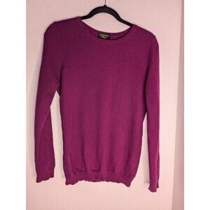 Charter Club Luxury Cashmere Magenta V Neck Sweater M Chic